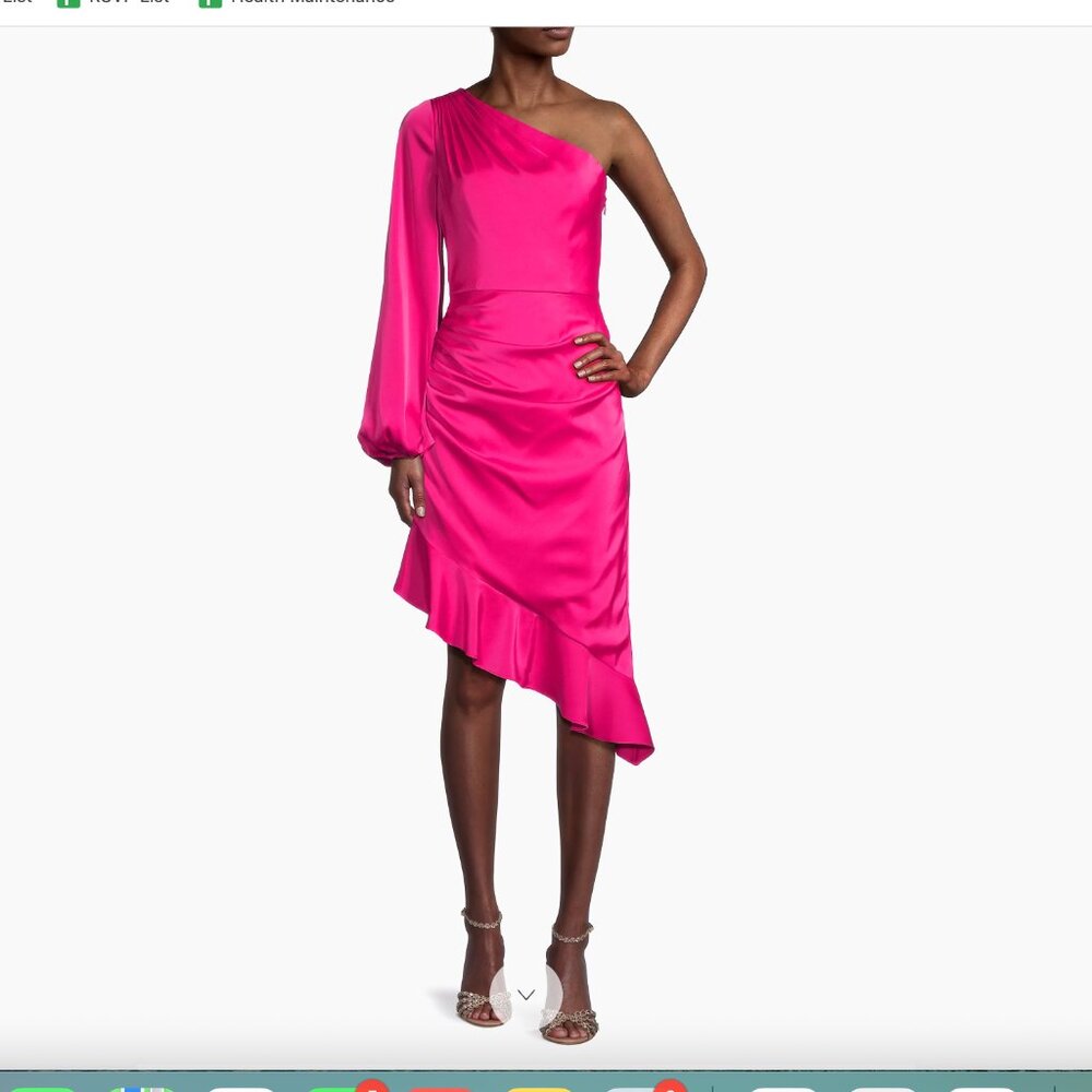 Liv Foster  One-Shoulder  stretch Satin cocktail Dress sz 4